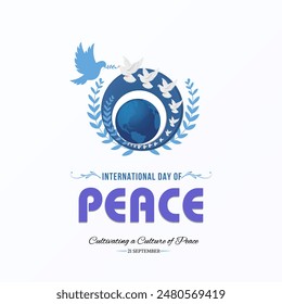 International Day of peace, cultivating culture of peace. Campaign or celebration banner