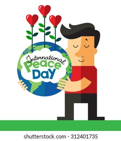 International day of peace. Doodle vector illustration