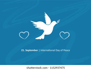 international day of peace dove 21 september vector illustration