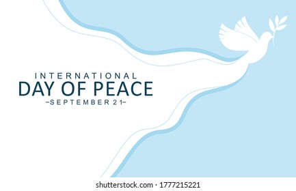 International day of peace with dove. Peace day background with dove 