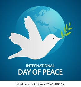 International day of peace dove, vector art illustration.