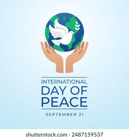 International Day of Peace. Flat art design. World peace vector. Good for celebration template usage. eps 10. 