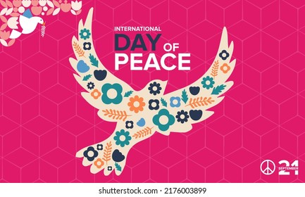 International day of peace. Geometric poster, background, greeting card vector illustration