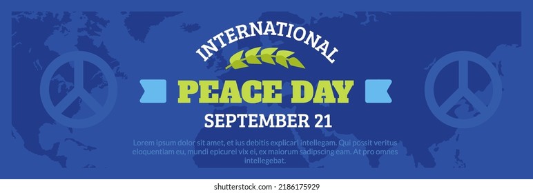 international day of peace horizontal banner vector flat design