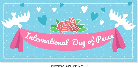 international day of peace horizontal banner vector flat design