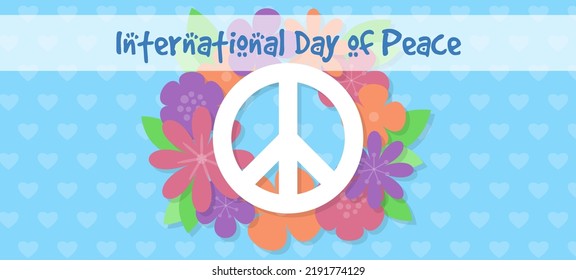 international day of peace horizontal banner vector flat design