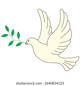 International day of peace illustration. White dove, globe, peace day vector isolated.	