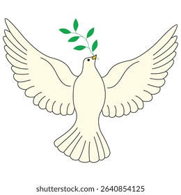 International day of peace illustration. White dove, globe, peace day vector isolated.	