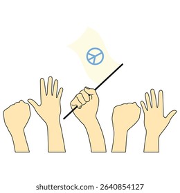 International day of peace illustration. White dove, globe, peace day vector isolated.	