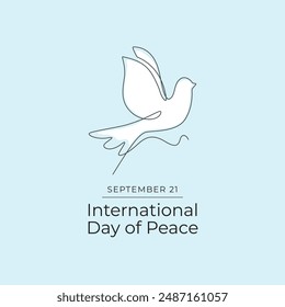 International Day of Peace. Line art design. World peace vector. Good for celebration template usage. Continuous line. eps 10.