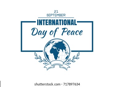 International Day of Peace logo design. International Peace Day known as World Peace Day. September 21. Vector illustration