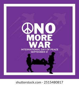 International Day of Peace No war vector poster banner The concept of peace and goodness.