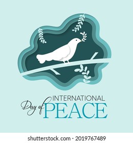 International day of Peace is observed every year on September 21, it is a concept of societal friendship and harmony in the absence of hostility and violence. Vector illustration