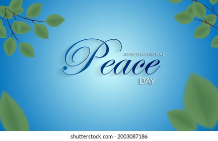 International Day of Peace. paper cut dove of peace flies against the blue sky. Realistic vector