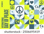 International Day of Peace. September 21. Holiday concept. Template for background, banner, card, poster with text inscription. Vector EPS10 illustration