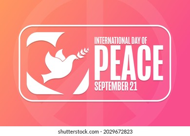 International Day of Peace. September 21. Holiday concept. Template for background, banner, card, poster with text inscription. Vector EPS10 illustration