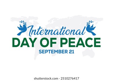 International Day of Peace September 21, International Peace Day illustration with white background