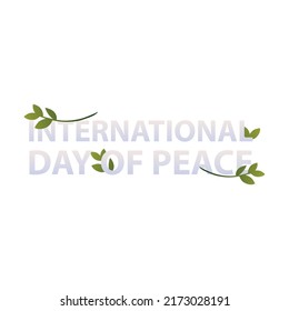 international day of peace text and leaves