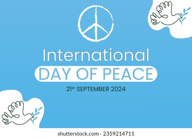 international day of peace vector for 21st September, negative space at bottom