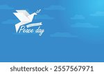 International day of peace, Peace Day vector card illustration. white dove bird symbol. Graphic design to celebrate the ideals of peace, respect, non-violence and cease-fire