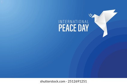 International day of peace vector card illustration. white dove bird symbol. Graphic design to celebrate the ideals of peace, respect, non-violence and cease-fire.