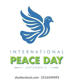 International day of peace vector card for social media, networks, 21st September