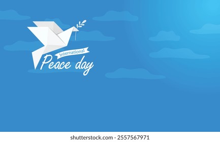 International day of peace, Peace Day vector card illustration. white dove bird symbol. Graphic design to celebrate the ideals of peace, respect, non-violence and cease-fire