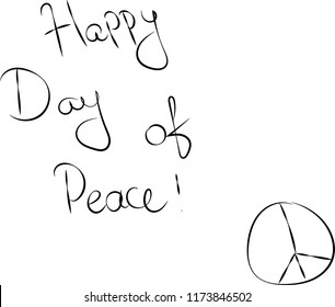 International Day of Peace. Vector illustration. Banner with beautiful white origami dove over greeting sign, for International Day of Peace 21st September. For banner, website. Different colors