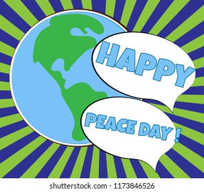 International Day of Peace. Vector illustration. Banner with beautiful white origami dove over greeting sign, for International Day of Peace 21st September. For banner, website. Different colors