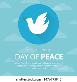 International Day of Peace vector illustration on blue sky  background.