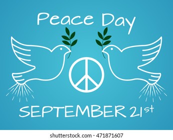 International Day of Peace. Vintage and retro typographic design. Vector illustration.