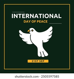 international day of peace. World Peace Day is celebrated on September 21 Vector illustration 