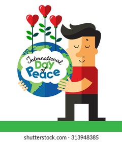 International day of peace.flat vector illustration