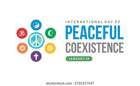 international day of peaceful coexistence vector concept flat design