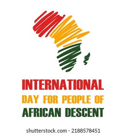 International day for people of African descent concept