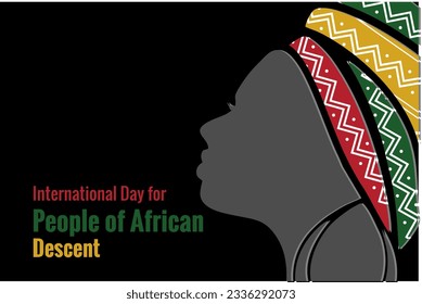 International Day for People of African Descent background template Holiday concept