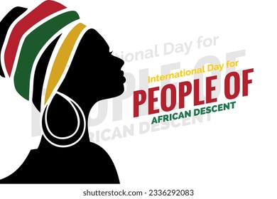 International Day for People of African Descent background template Holiday concept