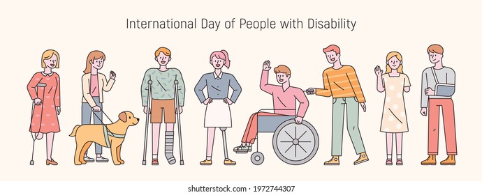 International day of people with disability. flat design style minimal vector illustration.