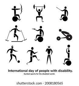 International day of people with disability. Symbol sports for the disabled world.
And Physically handicapped but equal rights and freedoms