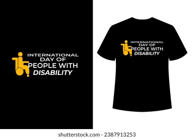 International day of people with disability typography t-shirt design Black