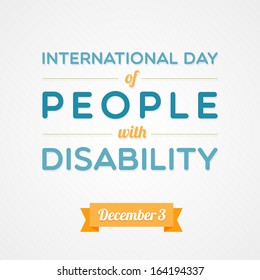 International Day of People with Disability. Vector illustration, flat design