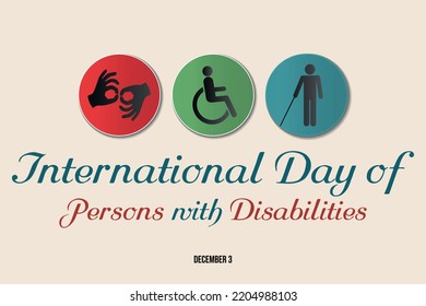 INTERNATIONAL DAY OF PERSON WITH DISABILITIES. december 3