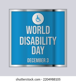 INTERNATIONAL DAY OF PERSON WITH DISABILITIES. december 3