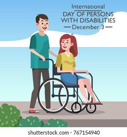 INTERNATIONAL DAY OF PERSON WITH DISABILITY Banner, Poster, Background. December 3, 2017. Graphic Design. Vector illustration