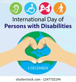 international day of person with disabled design with symbolical icons Vector illustration