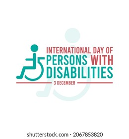 International day of persons with disabilities. 3 December. Flat design vector illustration isolated on white background.