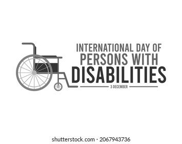 International day of persons with disabilities. 3 December. wheel chair icon. Flat design vector illustration isolated on white background.