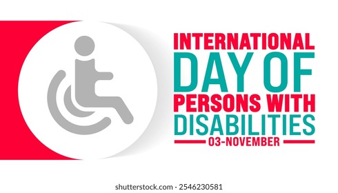 International Day of Persons with Disabilities background, banner or poster design template. observed every year in December. Holiday concept. Use to any Template, card, poster, placard, template.
