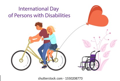 International Day of Persons with Disabilities banner template. Flat Art Vector illustration