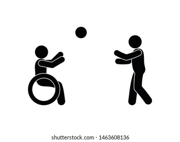 International Day of Persons with Disabilities concept background. Illustration of international day of people with disability pictogram.